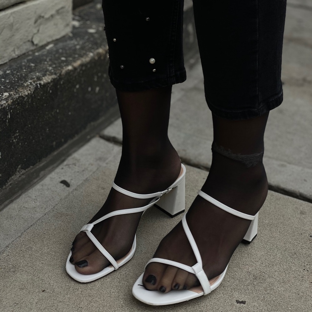 COPY - ZARA White Leather Strappy Sandals